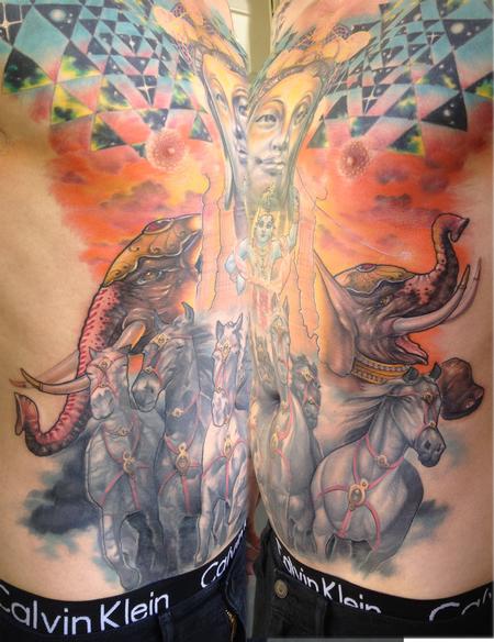 tattoos/ - justin's buddha and krishna ribs - 111837